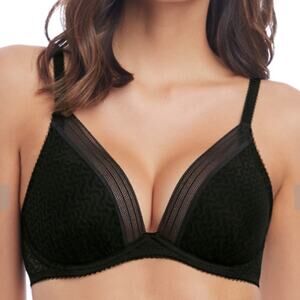 Wacoal Size 34B Aphrodite Plunge Bra Black Style WE140004BLK